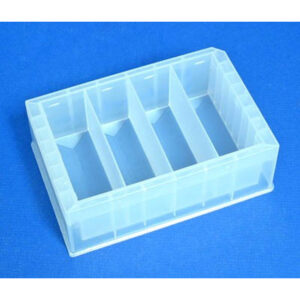 Molded Polypropylene Reservoir, Pyramid Bottom, 4 Compartments Holding 73 ml each, High Profile 44 mm Tall, 292 ml Max Capacity, SLAS Footprint