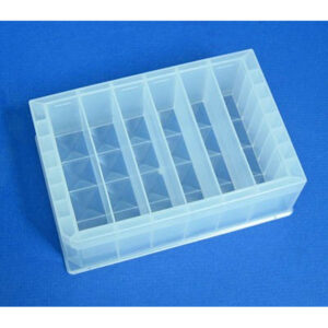 Molded Polypropylene Reservoir, Pyramid Bottom, 6 Compartments Holding 47 ml each, High Profile 44 mm Tall, 282 ml Max Capacity, SLAS Footprint