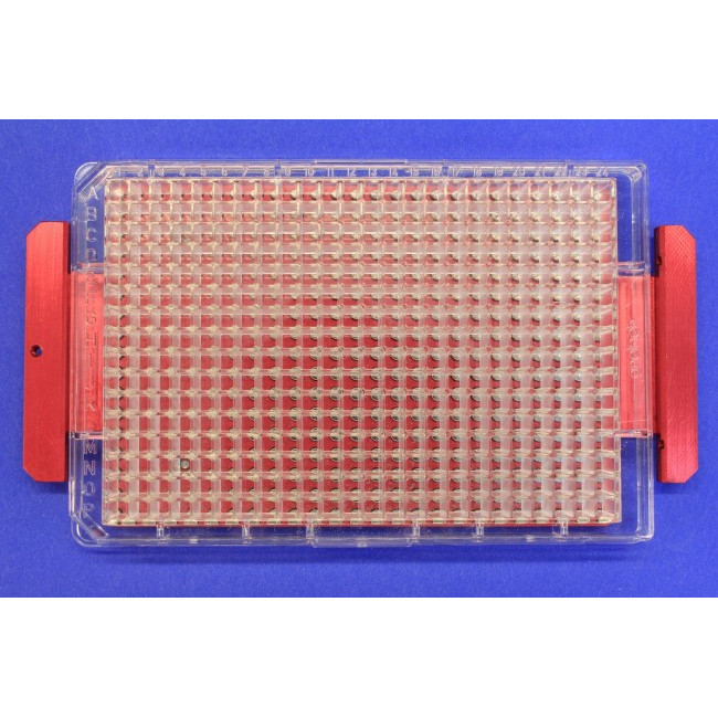 Magnetic Separation Plate for 384 Well Flat, Round or V Bottom microplates, 384 Magnetic (52 MGO) Cylinders shifted 2.25 mm to one side, Designed for the Tecan Hydrospeed Washer
