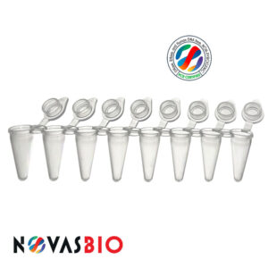 0.1ml PCR 8-Strip Tubes, Low Profile, Clear with Individual Optically Clear Caps, Biorad compatible