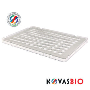 96 Well PCR Plate, Half Skirt, Low Profile, Clear Notch
