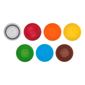 Microcentrifuge Non-Looped Screw Caps, with O-ring, Yellow, Polypropylene, 500 Caps/Pack, 8 Packs/Case