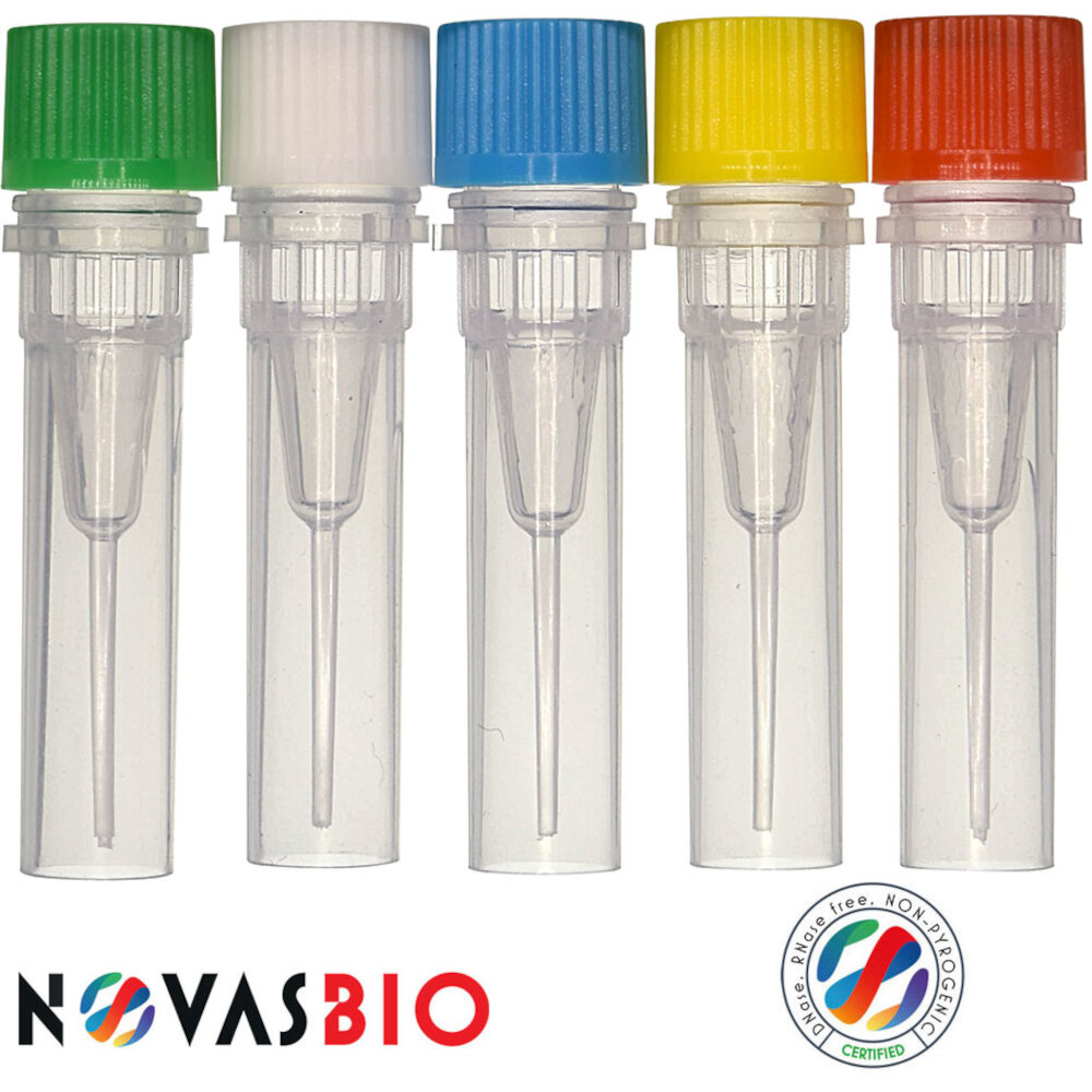 0.5ml Extended Self Standing Clear Tube Cap, with Green Screw Cap, Non-Sterile, Unassembled