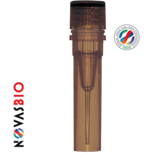 0.5ml Extended Self Standing Amber Tube Cap, Brown Cap, Non-Sterile, Unassembled