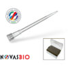0.5-10µl Pipette Tips, Extended Length, Natural, Racked, Low Retention, Pre-Sterilised