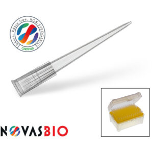 1-200µl Pipette Tips, Natural, Racked, Bevelled, Pre-Sterilised