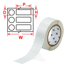 Thermal Transfer Printer Labels - Polypropylene - 25.4mm x 9.53mm & x 9.53mm spot