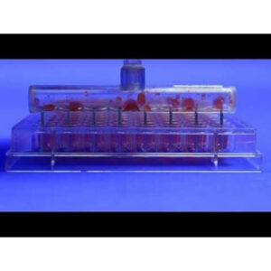 6 Channel Aspiration or Dispensing Manifold on 20 mm centers and 70 mm long for 24 Well Microplates, Polycarbonate Barrel