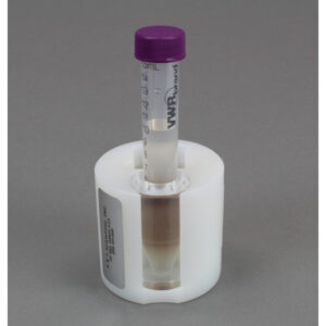 Clear Acrylic Cylinder with an Offset Hole to Hold 15 ml Centrifuge Tube Next to VP 772FB-1 Magnet