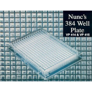 Nalge Nunc 384 Well Polystyrene Microplate with Lid, Sterile, Individual Pack, Case of 30