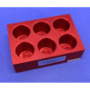 Aluminum Heat Block Insert, 6 Wells 32 mm Diameter 40 mm Deep, SLAS Footprint