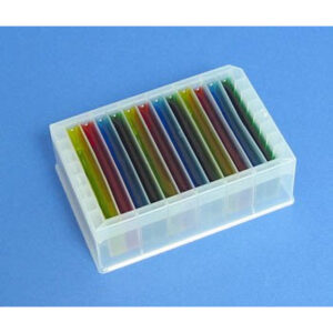 Molded Polypropylene Reservoir, V Bottom, 12 Compartments Holding 21 ml each, High Profile 44 mm Tall, 252 ml Max Capacity, SLAS Footprint