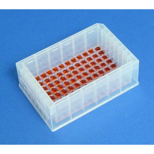 Molded Polypropylene Reservoir, 96 Pyramid Bottom, High Profile 44 mm Tall, 300 ml Max Capacity, SLAS Footprint