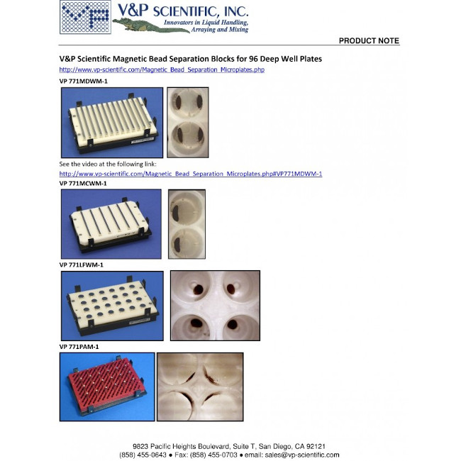 Magnetic Separation Plate for 96 Deep Well with Open Architecture Microplates, 24 Magnetic (52 MGO) Rectangles, Aluminum Frame, SLAS Footprint, High Profile Registration Base Included