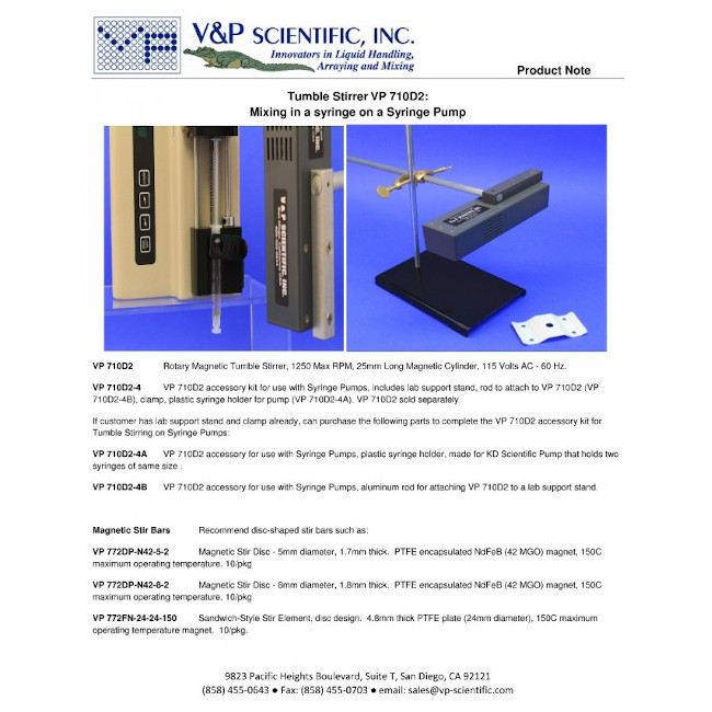 Lab Stand Attachment Arm to Hold VP 710D3 or VP 710N to a VP 710D2-4C Lab Stand
